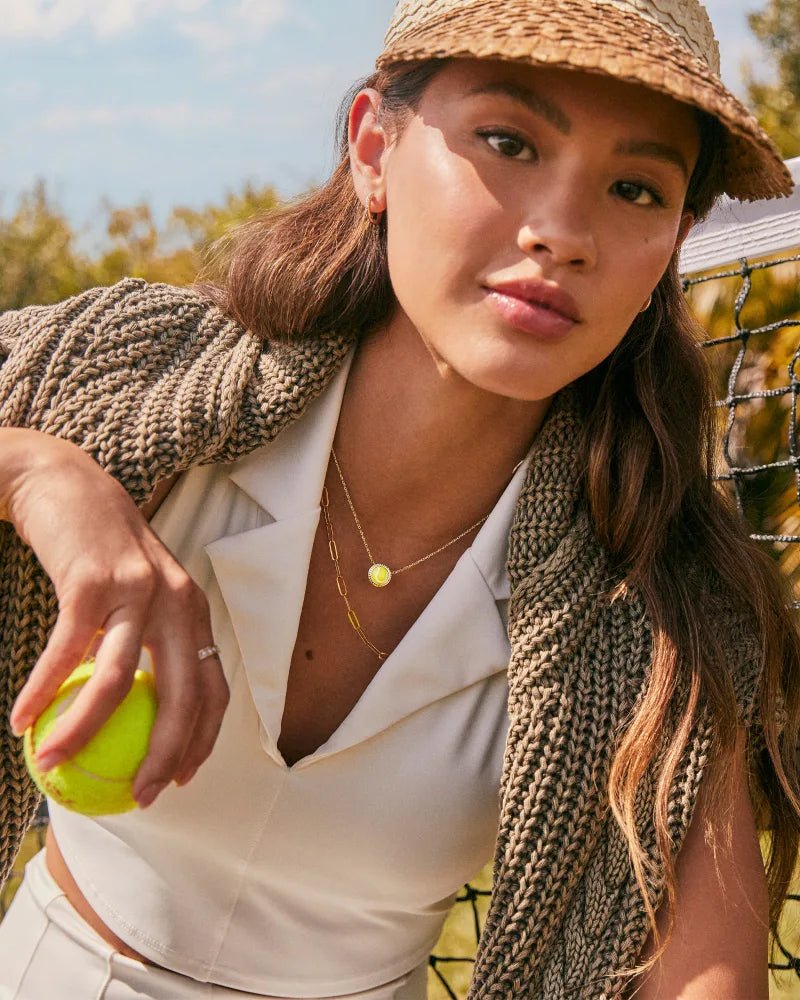 Kendra Scott Tennis Short Pendant Necklaces in Chartreuse Magnesite - Juli's Wearable Art