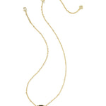 Kendra Scott Tiger Striped Elisa Short Pendant Necklace | Gold | Dark Brown Hawk's Eye - Juli's Wearable Art