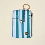Keychain Wallet | Sicily Stripes Teal - Juli's Wearable Art