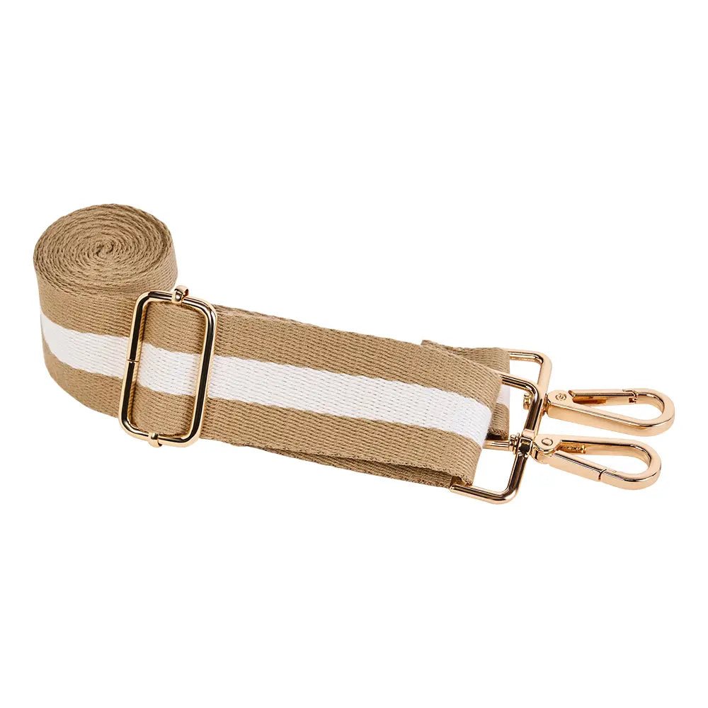 Khaki Hydrobag® with Khaki and White Striped Strap - Juli's Wearable Art