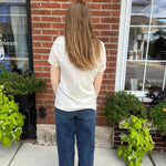 Ladies Crew Neck Tee – Fall Leaves & Bows (Bedford, PA) - Juli's Wearable Art