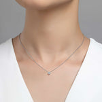Lafonn Lassaire Solitaire Necklace | Platinum Bonded Sterling Silver - Juli's Wearable Art
