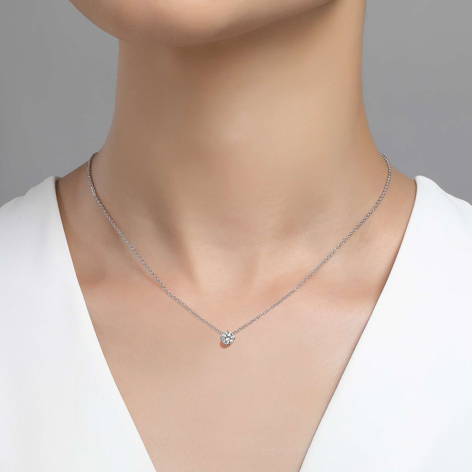 Lafonn Lassaire Solitaire Necklace | Platinum Bonded Sterling Silver - Juli's Wearable Art