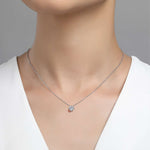 Lafonn Lassaire Solitaire Necklace | Platinum Bonded Sterling Silver - Juli's Wearable Art