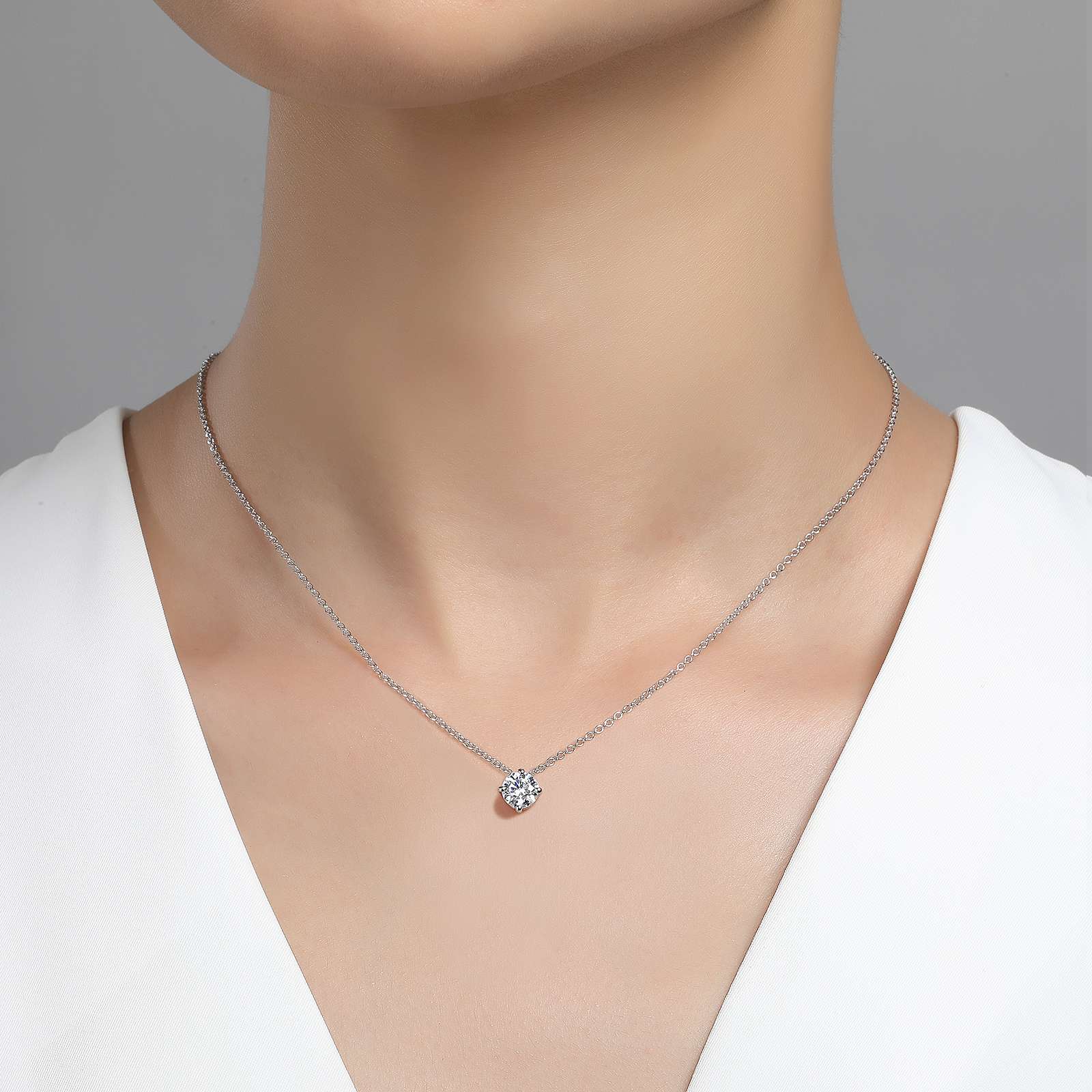 Lafonn Lassaire Solitaire Necklace | Platinum Bonded Sterling Silver - Juli's Wearable Art