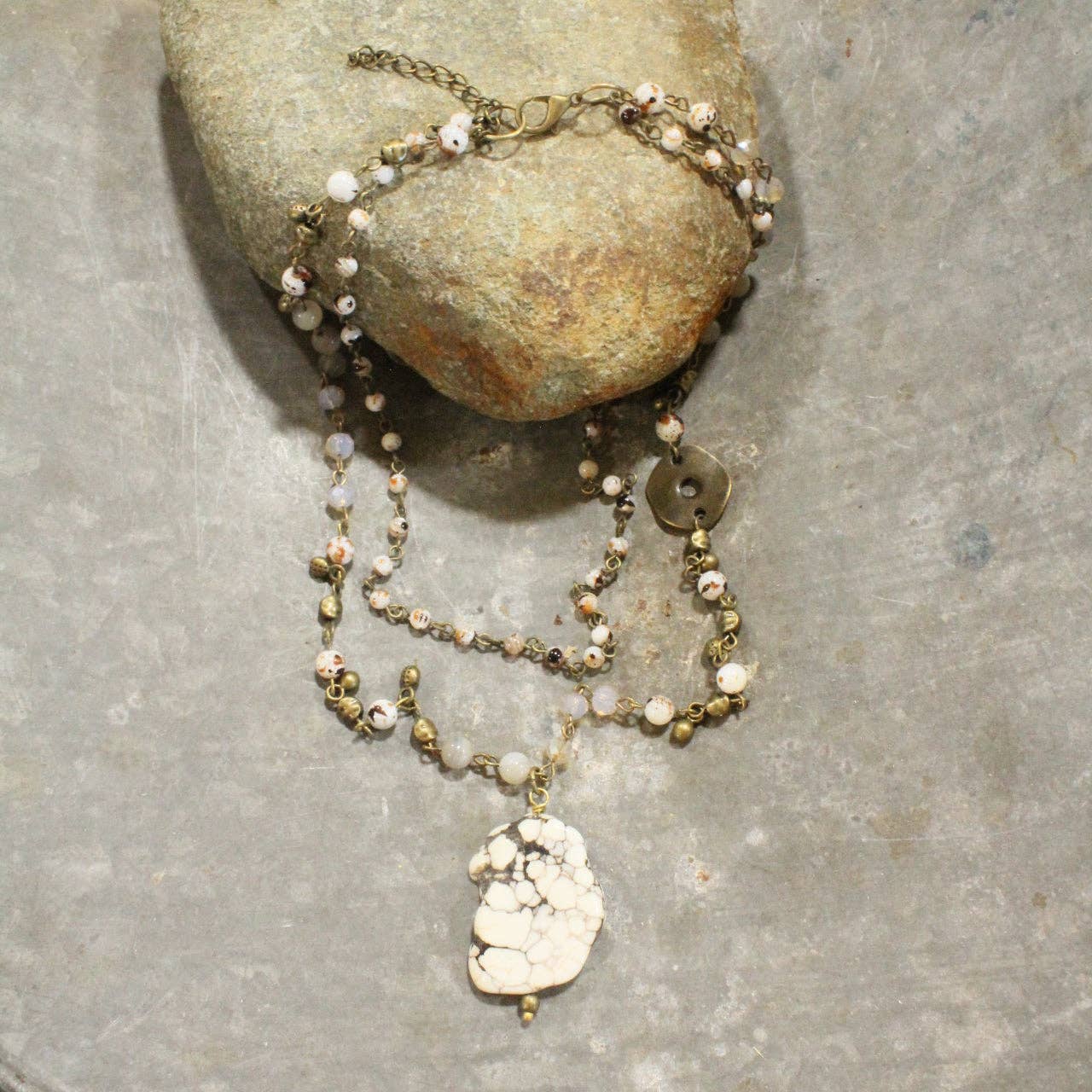 Layers Of Rock Natural Colors Necklace - Juli's Wearable Art