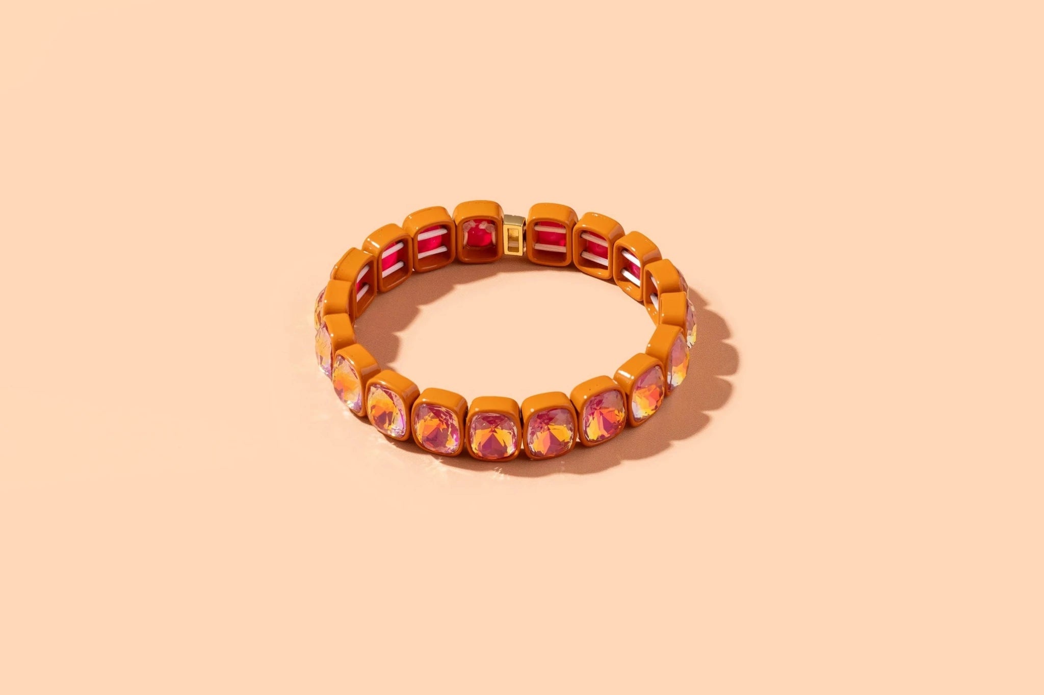 Layla Enamel Stretch Bracelet | Burnt Orange - Juli's Wearable Art