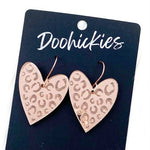 Leopard Mirror Heart Earrings - Juli's Wearable Art