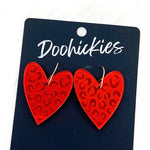 Leopard Mirror Heart Earrings - Juli's Wearable Art