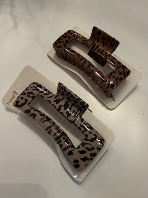 Leopard Print Hair Clips - Juli's Wearable Art