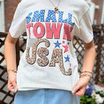 Leopard Print "Small Town USA" Tee - Juli's Wearable Art