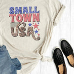 Leopard Print "Small Town USA" Tee - Juli's Wearable Art