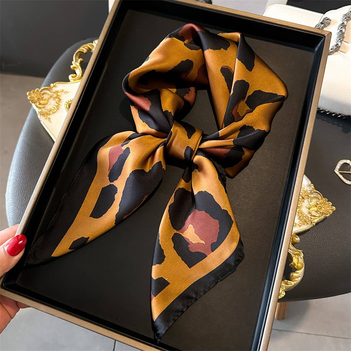 Leopard Print Square Scarves - Juli's Wearable Art