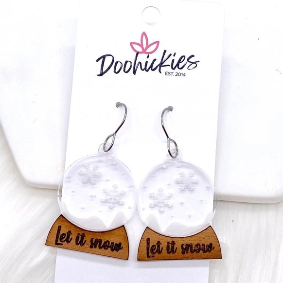 Let It Snow - Globes - Christmas Earrings - Juli's Wearable Art