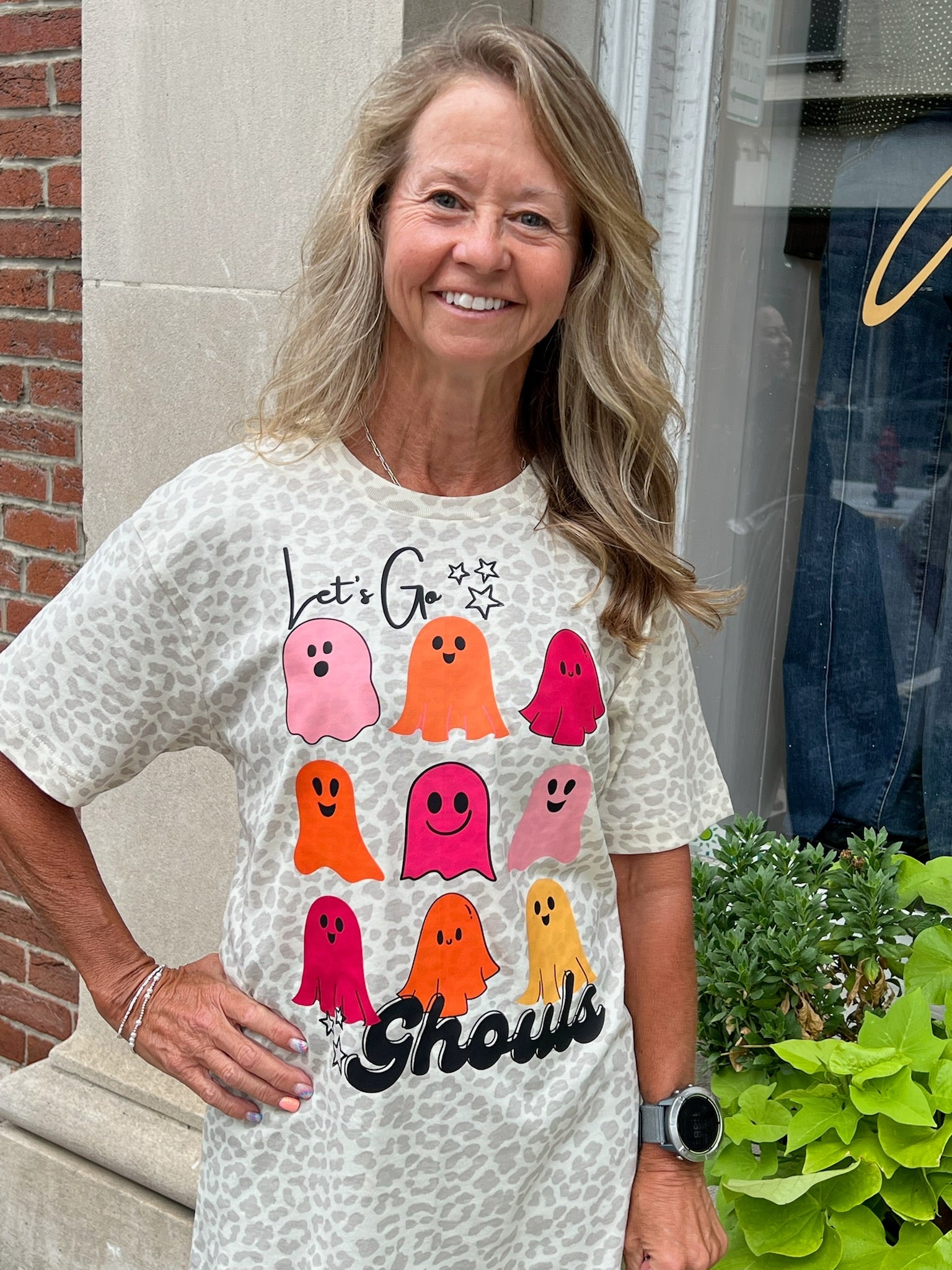 Let's Go Ghouls! Happy Ghost T-Shirt - Juli's Wearable Art