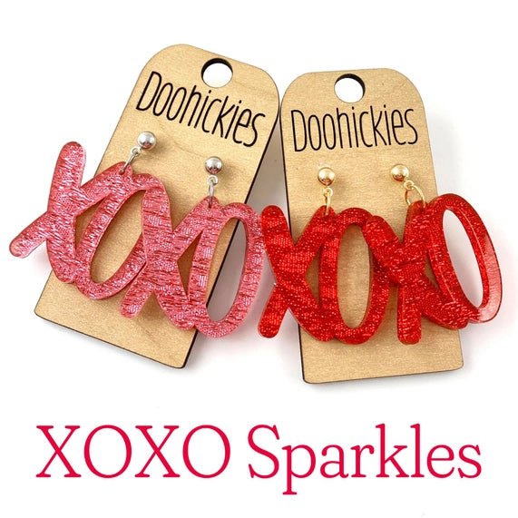 Lil' Xoxo Acrylic Dangles - Valentines Earrings - Juli's Wearable Art