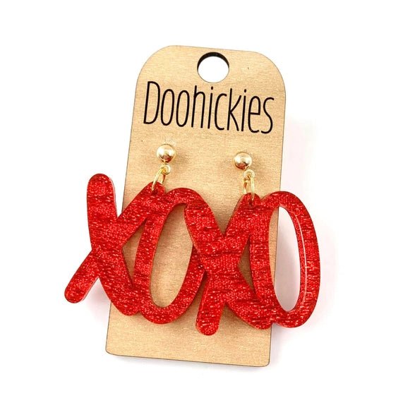 Lil' Xoxo Acrylic Dangles - Valentines Earrings - Juli's Wearable Art