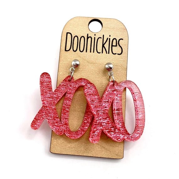 Lil' Xoxo Acrylic Dangles - Valentines Earrings - Juli's Wearable Art