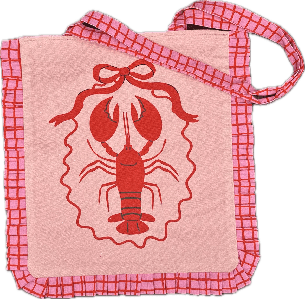 Lobster Ruffle Canvas Tote Bag
