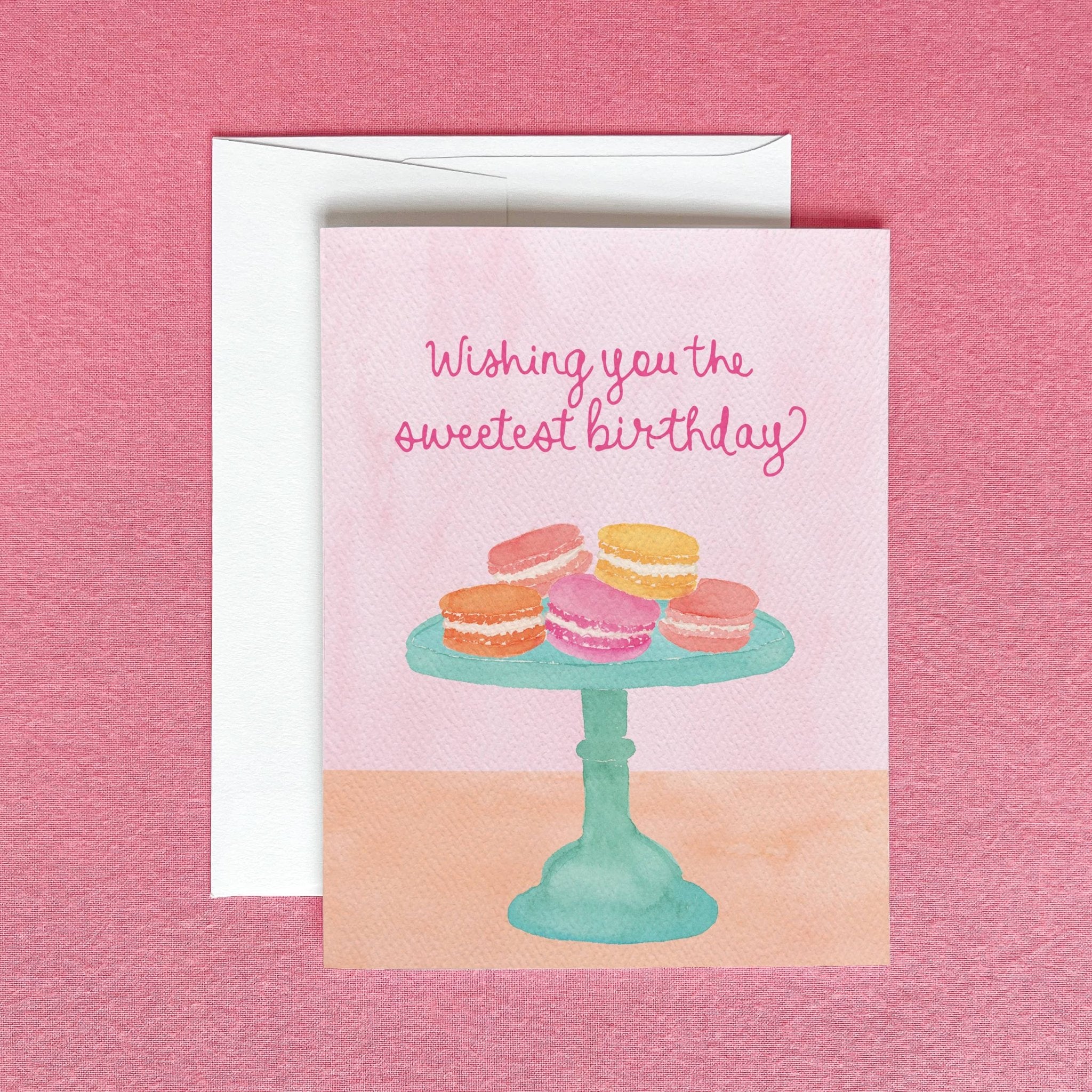 Macaron Sweetest Birthday Greeting Card | Cute Birthday Card - Juli's Wearable Art