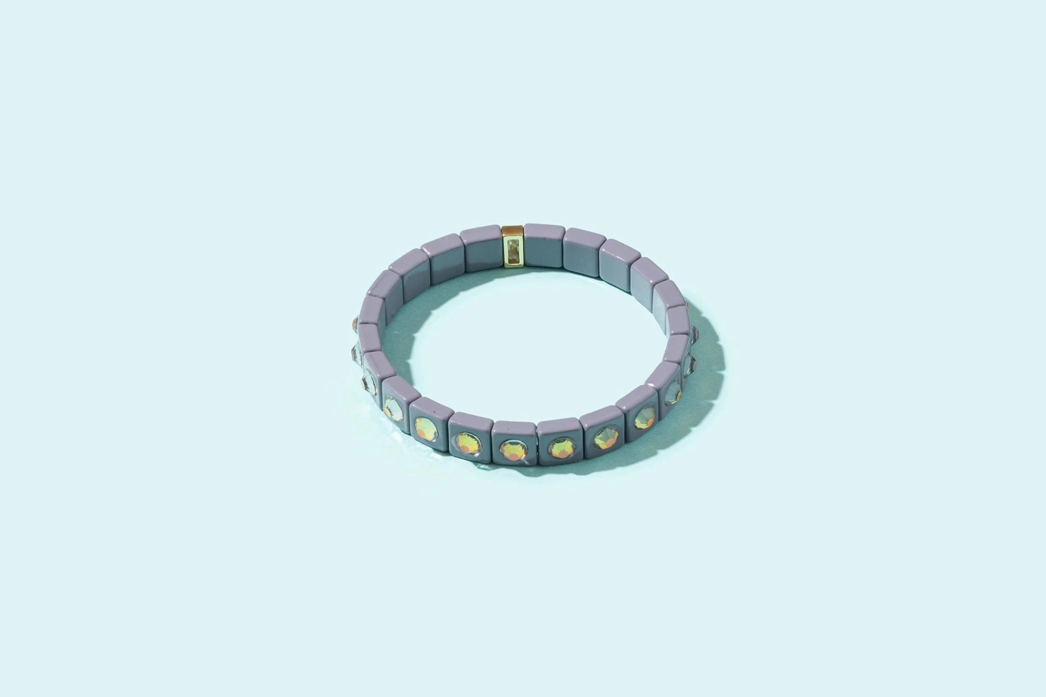 Maeve Enamel Stretch Bracelet | Dark Gray - Juli's Wearable Art