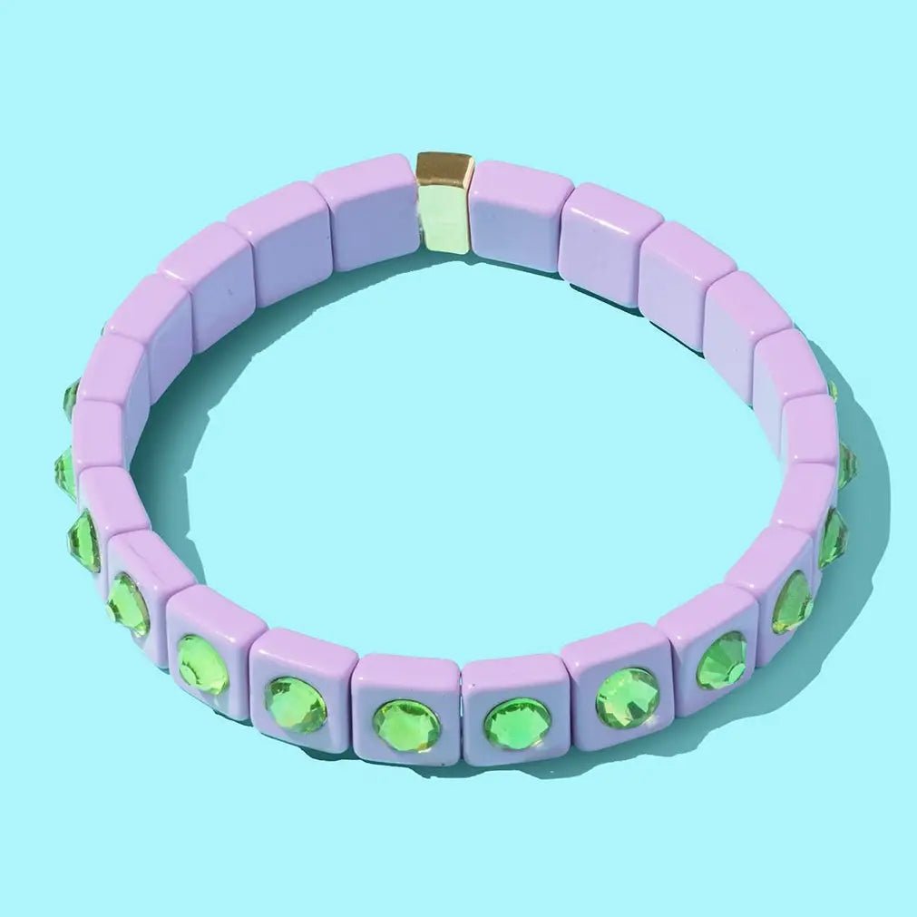 Maeve Enamel Stretch Bracelet | Lilac - Juli's Wearable Art