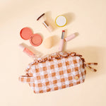 Maple Gingham Essentials Quilted Cosmetic Pouch - Juli's Wearable Art