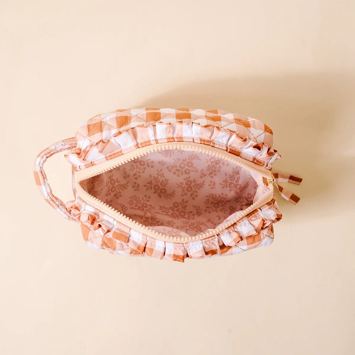 Maple Gingham Essentials Quilted Cosmetic Pouch - Juli's Wearable Art