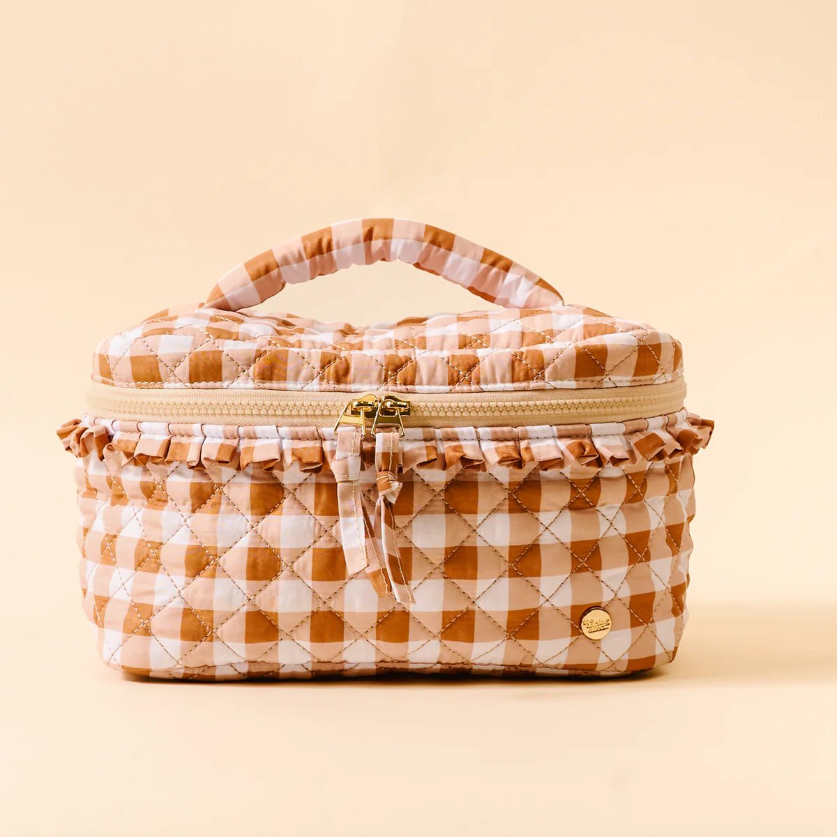 Maple Gingham Glam & Go Quilted Cosmetic Bag - Juli's Wearable Art
