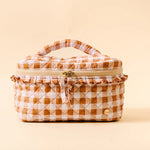 Maple Gingham Glam & Go Quilted Cosmetic Bag - Juli's Wearable Art