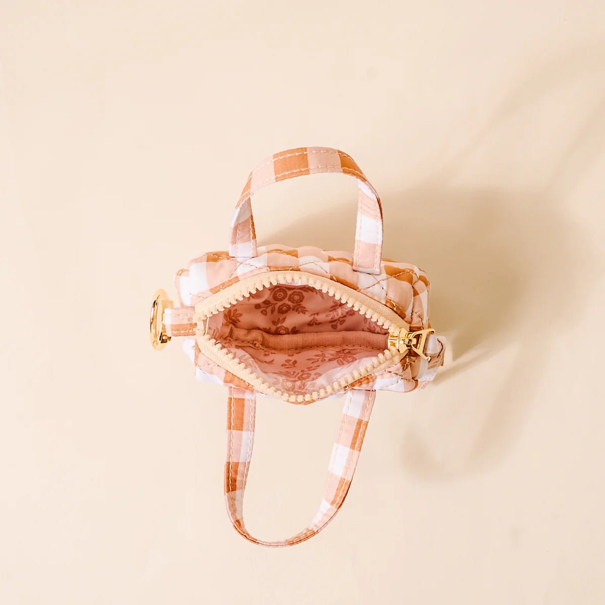 Maple Gingham Itty Bitty Duffle Bag Charm - Juli's Wearable Art