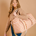 Maple Gingham On - the - Go Quilted Weekender Bag - Juli's Wearable Art