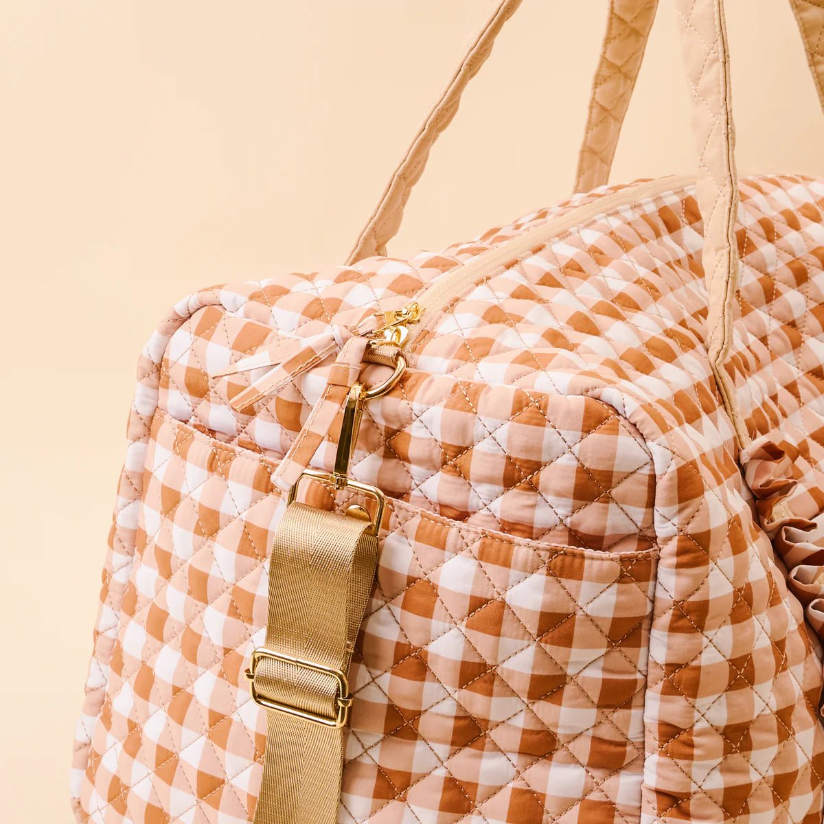 Maple Gingham On - the - Go Quilted Weekender Bag - Juli's Wearable Art