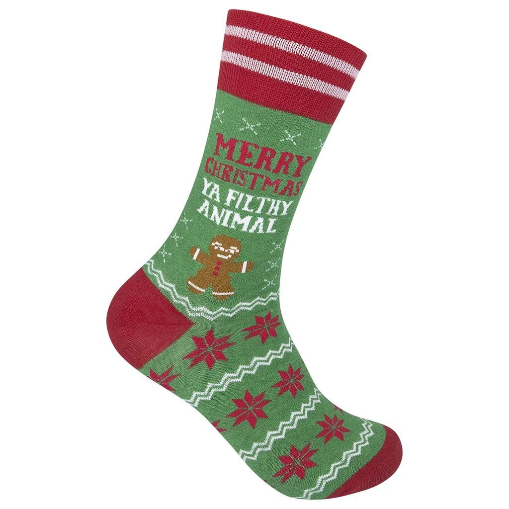 Merry Christmas Ya Filthy Animal Socks - Juli's Wearable Art