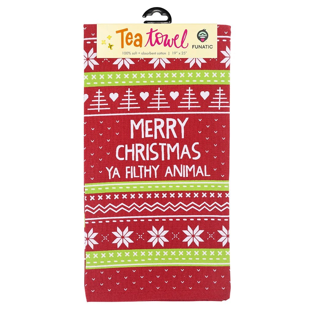 Merry Christmas Ya Filthy Animal Tea Towel