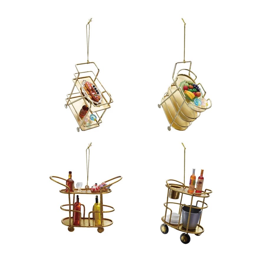 Metal Bar Cart Ornaments - Juli's Wearable Art