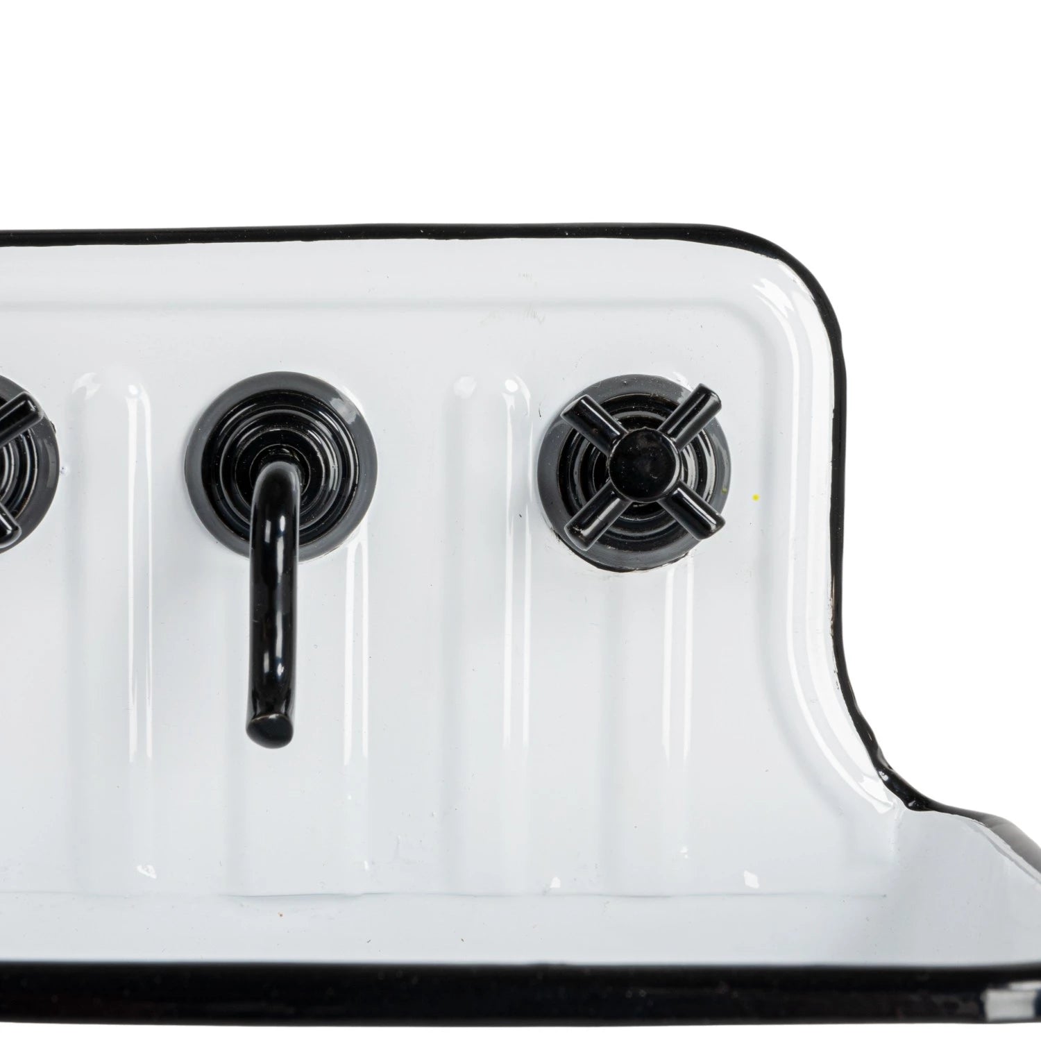 Metal Sink Soap Dish w/ Faucet, White & Black - Juli's Wearable Art