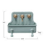 Metal Sink Soap Dish with Faucet – Grey & Gold Finish - Juli's Wearable Art