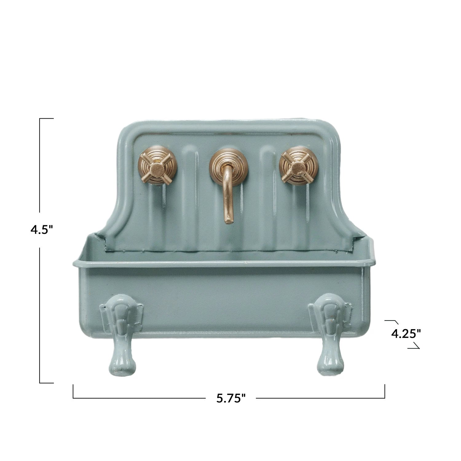 Metal Sink Soap Dish with Faucet – Grey & Gold Finish - Juli's Wearable Art