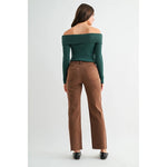 MICA Denim High Rise Straight Ankle Tummy Tuck Jeans | Tobacco Brown - Juli's Wearable Art