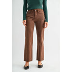 MICA Denim High Rise Straight Ankle Tummy Tuck Jeans | Tobacco Brown - Juli's Wearable Art