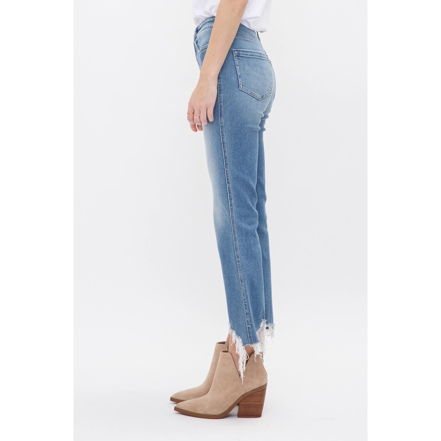 MICA High Rise Crop Flare with Uneven Hem | Moscato - Juli's Wearable Art