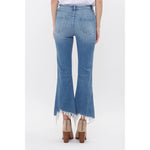 MICA High Rise Crop Flare with Uneven Hem | Moscato - Juli's Wearable Art