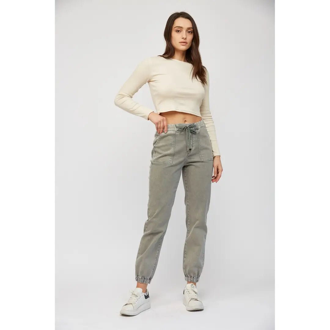 Mica High Rise Cropped Jogger Pants | Ash Grey