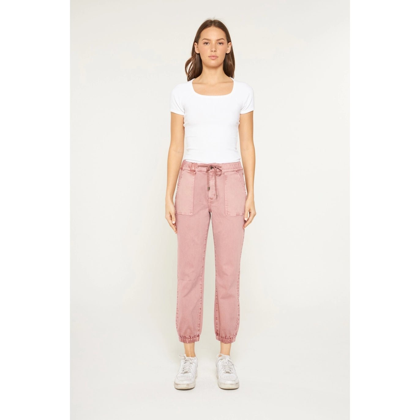 Mica High Rise Cropped Jogger Pants | Deep Pink - Juli's Wearable Art