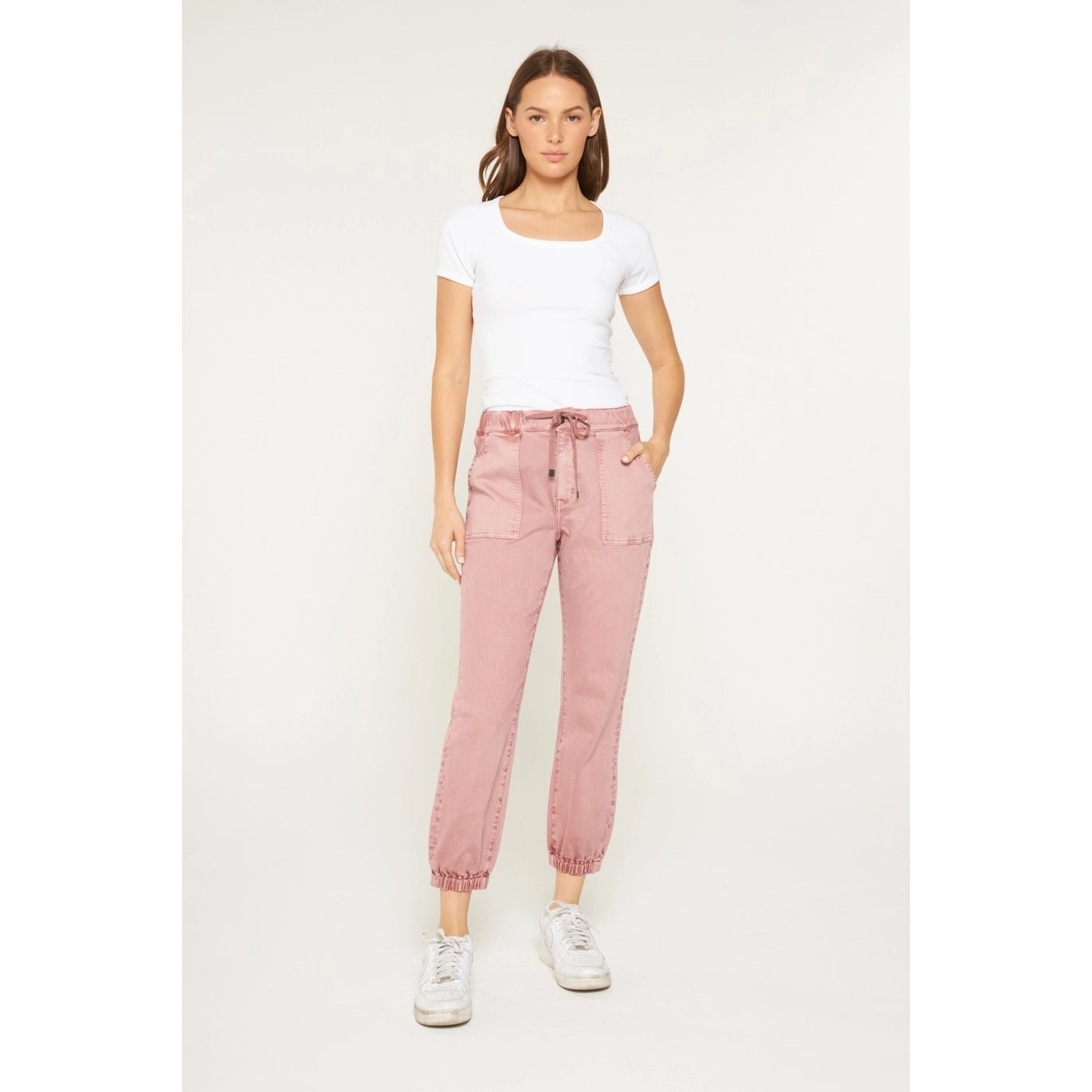 Mica High Rise Cropped Jogger Pants | Deep Pink