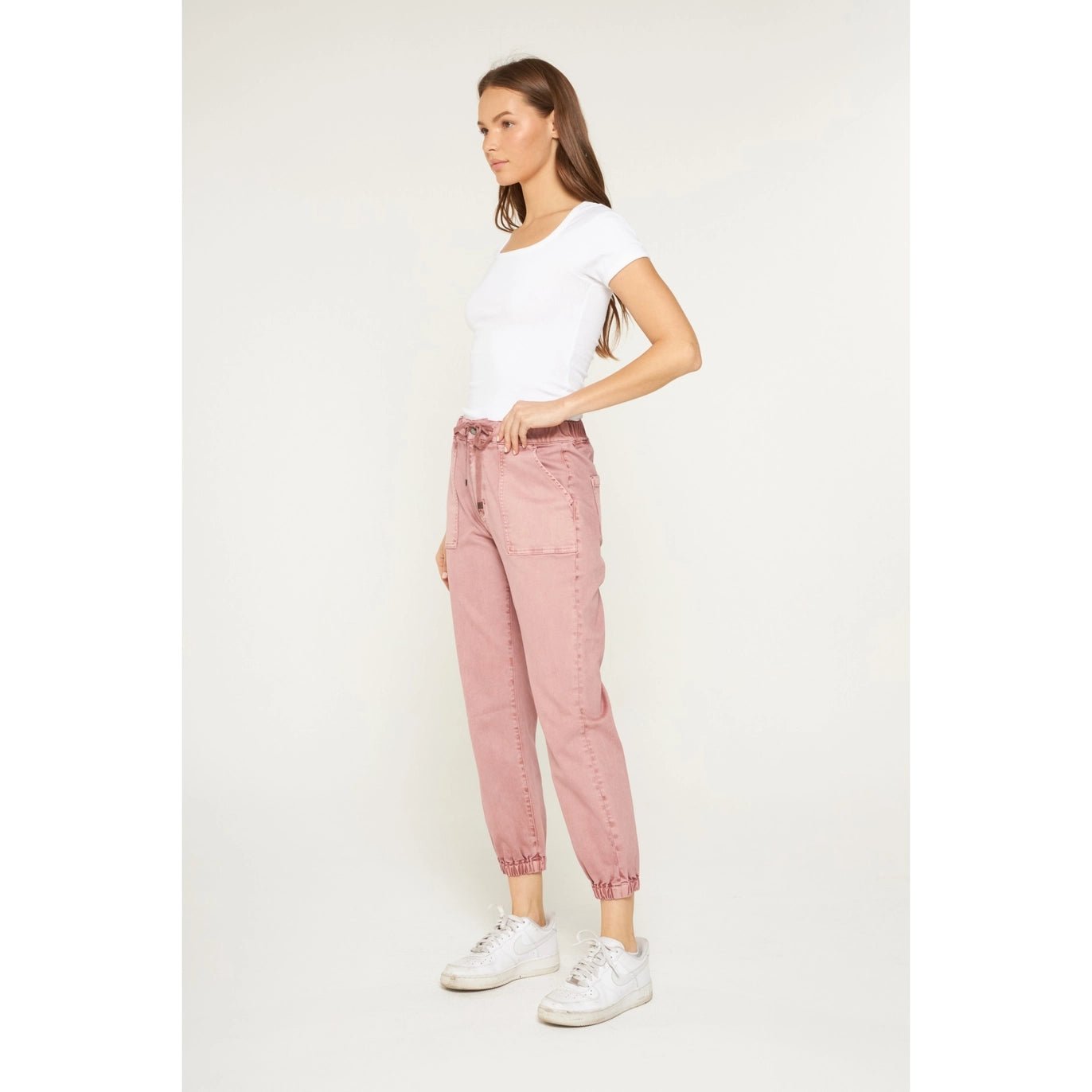 Mica High Rise Cropped Jogger Pants | Deep Pink - Juli's Wearable Art