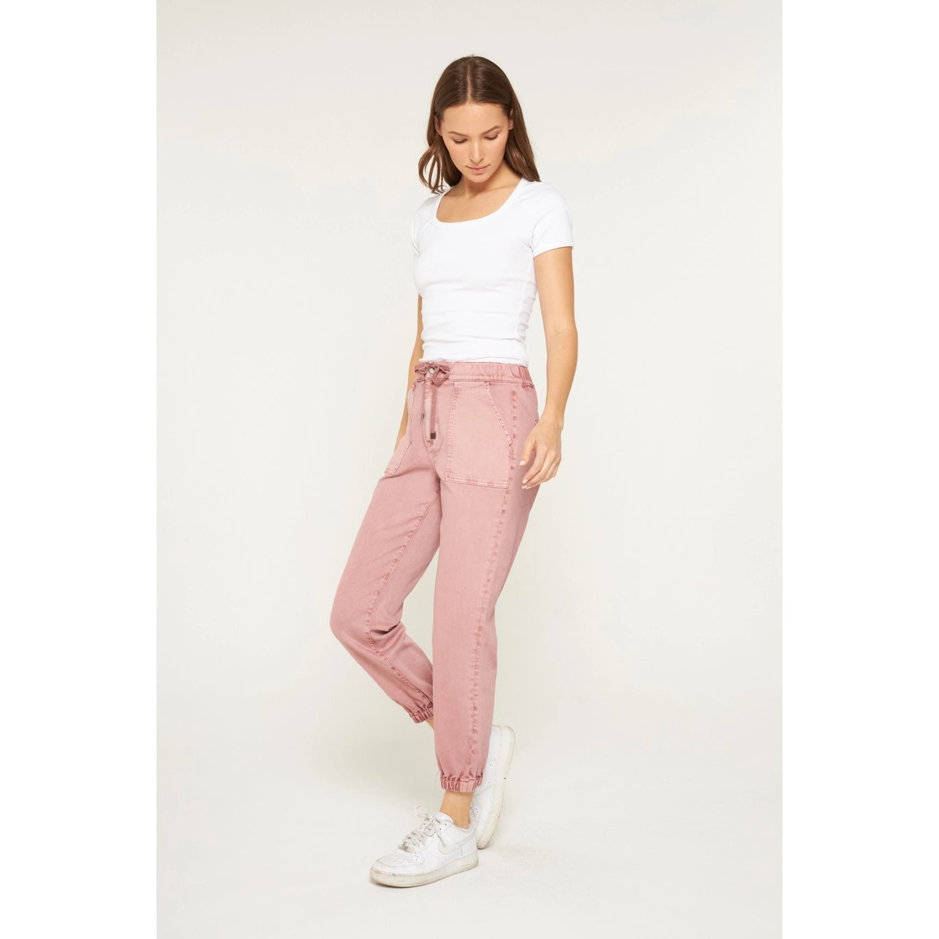 Mica High Rise Cropped Jogger Pants | Deep Pink