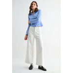 Mica High Rise Wide Leg Ankle Pant | White - Juli's Wearable Art