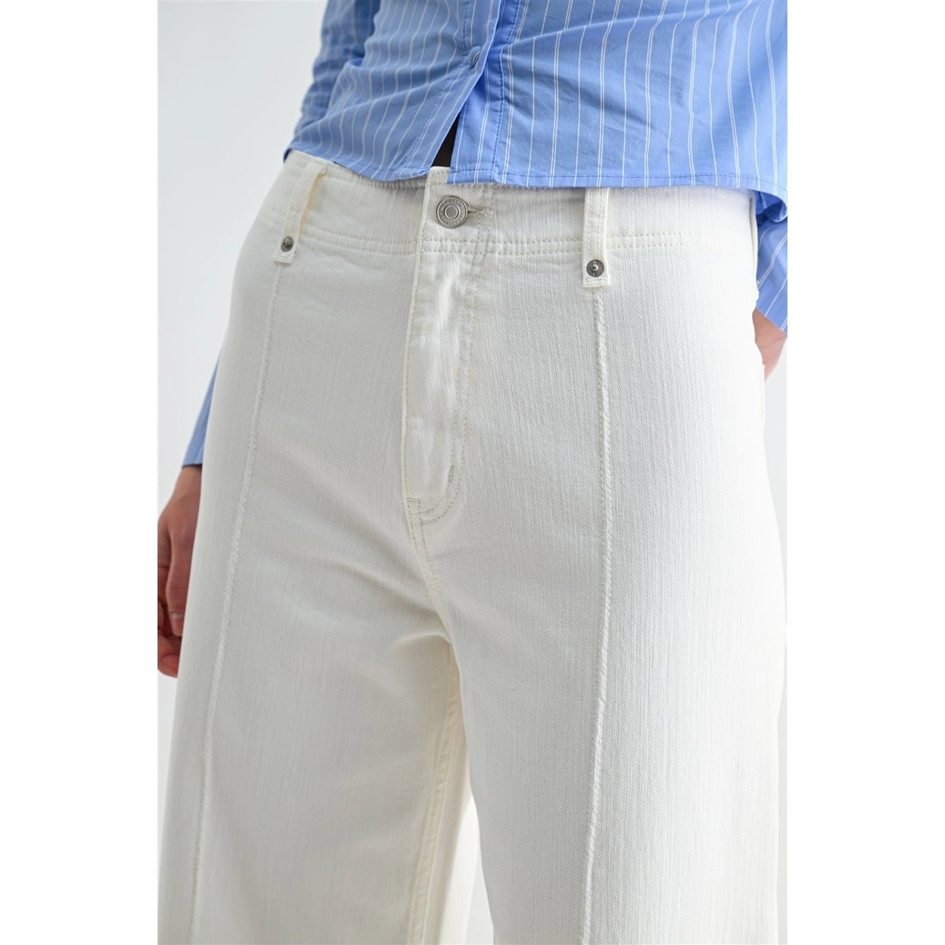 Mica High Rise Wide Leg Ankle Pant | White - Juli's Wearable Art